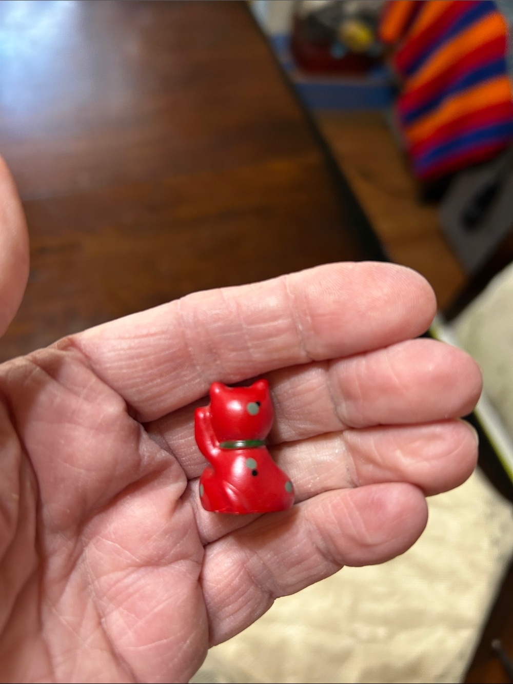 Japanese Maneki-Neko (Beckoning Cats) Mini Red & Black Cats Bundle of Two (2) - Picture 7 of 13